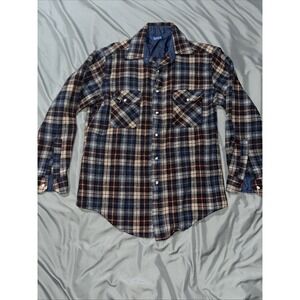 Wool Vintage Whitefish Bay Wool Blend Flannel Size Medium Long Sleeve Button Up